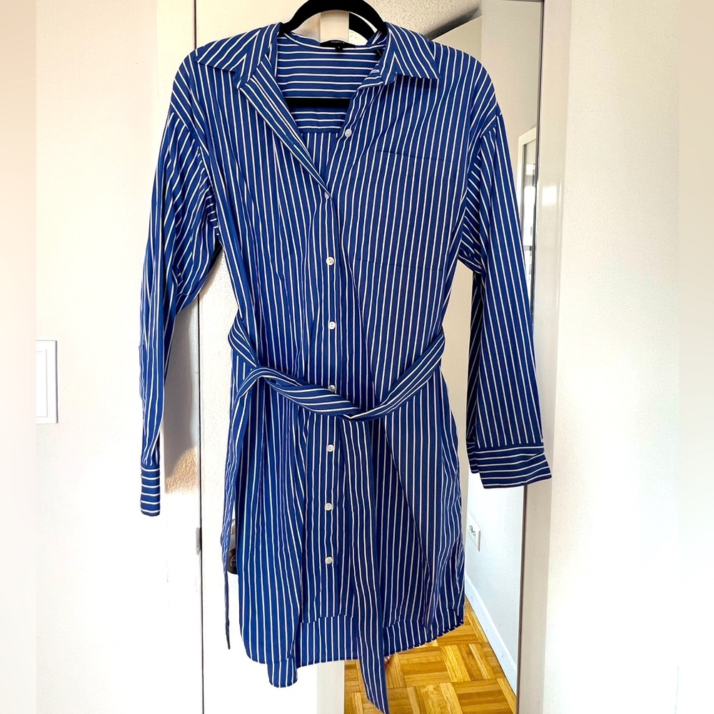 Theory Long Sleeve Shirtdress | Size S